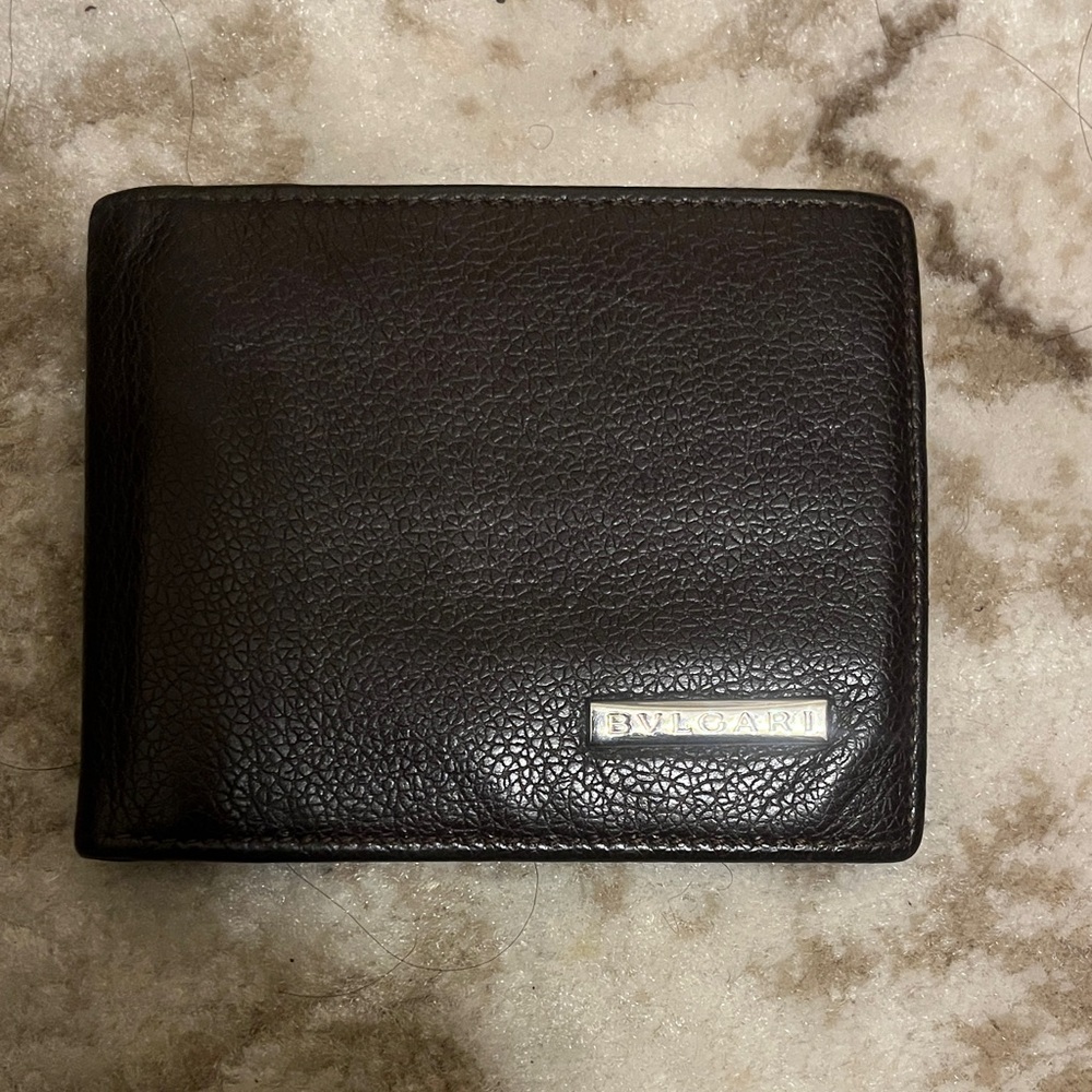 Bulgari Dark Brown Leather Card Holder